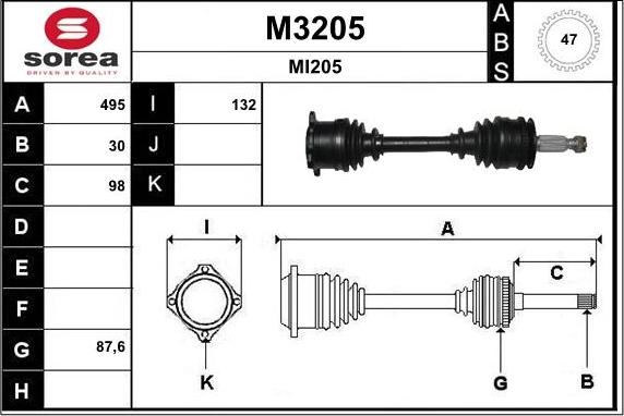 SNRA M3205 - Полуоска vvparts.bg