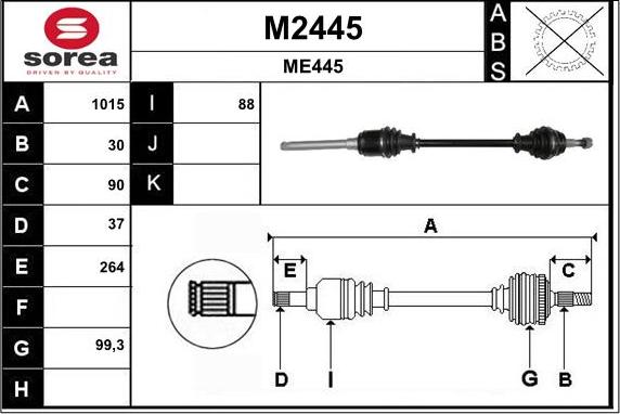 SNRA M2445 - Полуоска vvparts.bg