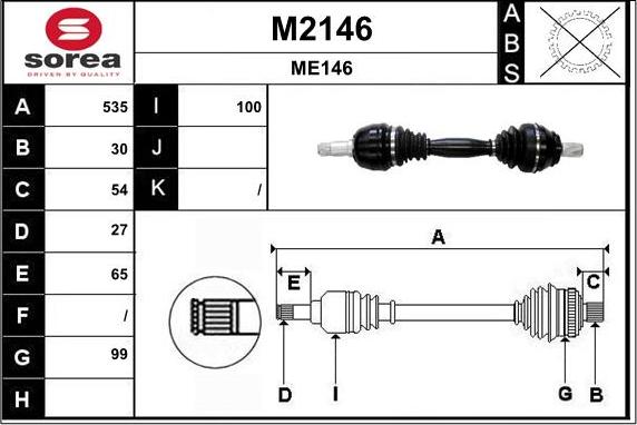 SNRA M2146 - Полуоска vvparts.bg