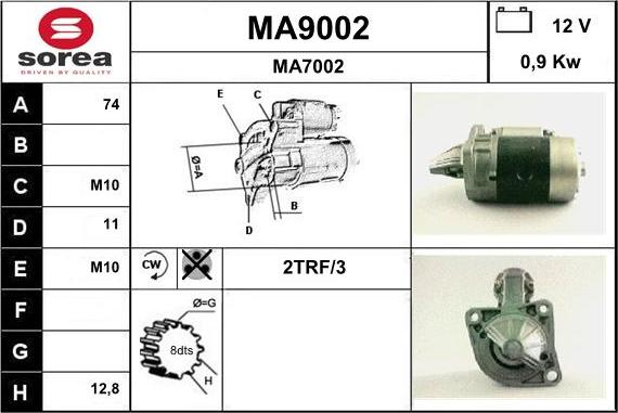 SNRA MA9002 - Стартер vvparts.bg