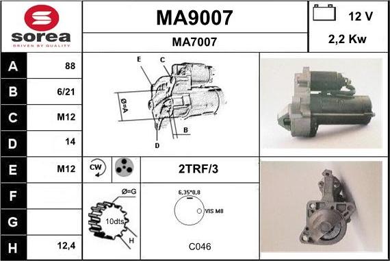 SNRA MA9007 - Стартер vvparts.bg