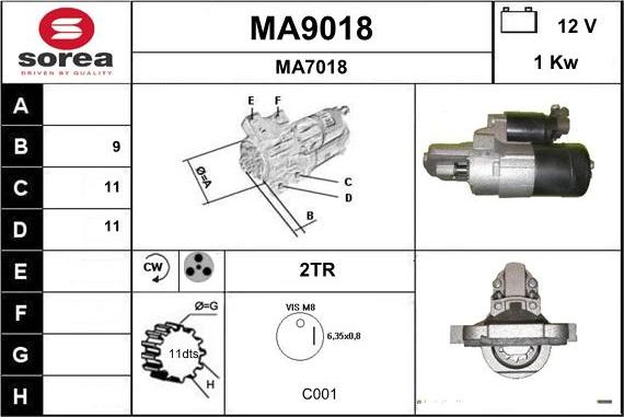 SNRA MA9018 - Стартер vvparts.bg