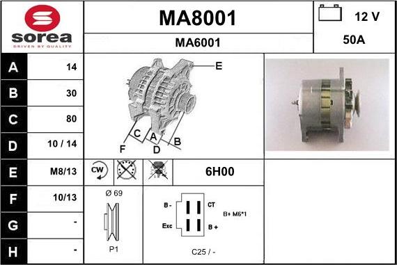 SNRA MA8001 - Генератор vvparts.bg