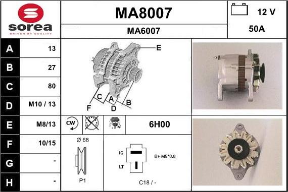 SNRA MA8007 - Генератор vvparts.bg