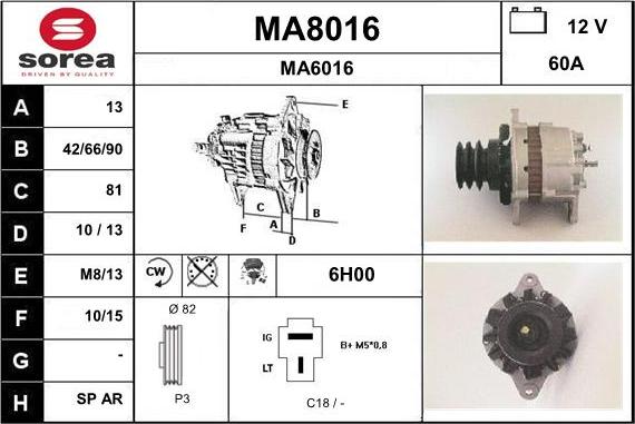 SNRA MA8016 - Генератор vvparts.bg