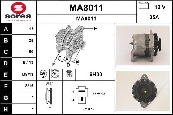 SNRA MA8011 - Генератор vvparts.bg