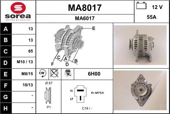 SNRA MA8017 - Генератор vvparts.bg