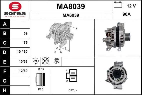 SNRA MA8039 - Генератор vvparts.bg