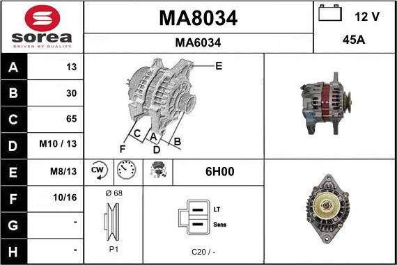 SNRA MA8034 - Генератор vvparts.bg