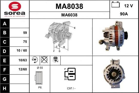 SNRA MA8038 - Генератор vvparts.bg