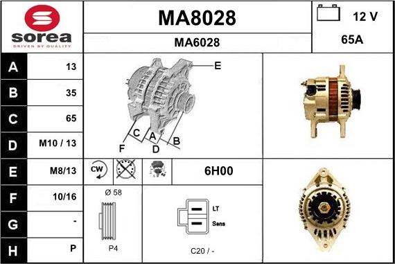 SNRA MA8028 - Генератор vvparts.bg