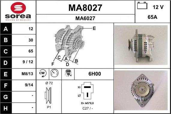 SNRA MA8027 - Генератор vvparts.bg