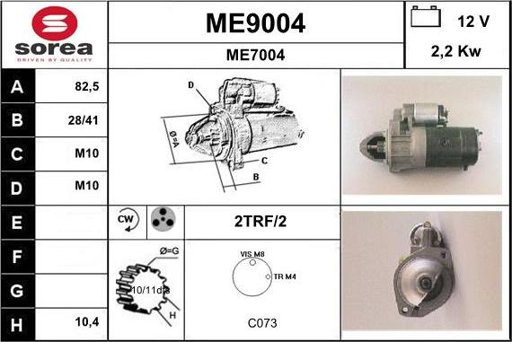 SNRA ME9004 - Стартер vvparts.bg