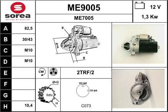 SNRA ME9005 - Стартер vvparts.bg