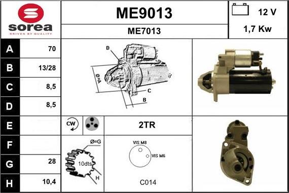 SNRA ME9013 - Стартер vvparts.bg