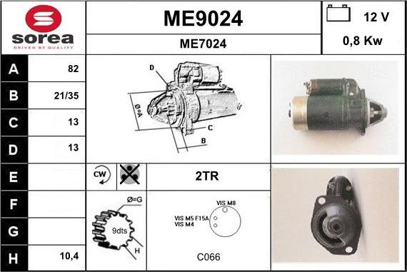 SNRA ME9024 - Стартер vvparts.bg