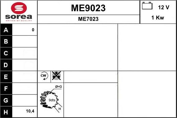 SNRA ME9023 - Стартер vvparts.bg