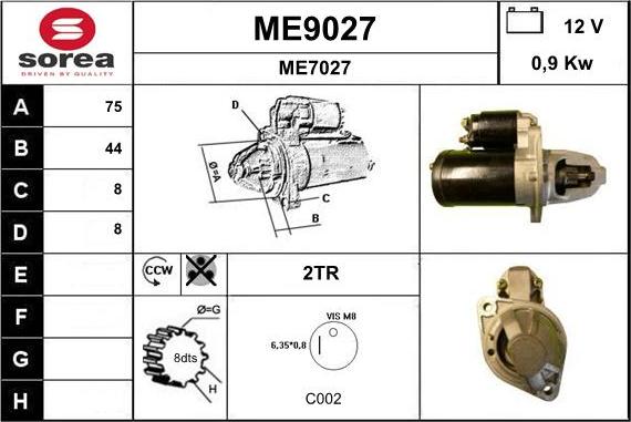 SNRA ME9027 - Стартер vvparts.bg