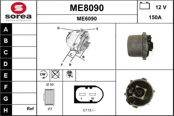 SNRA ME8090 - Генератор vvparts.bg