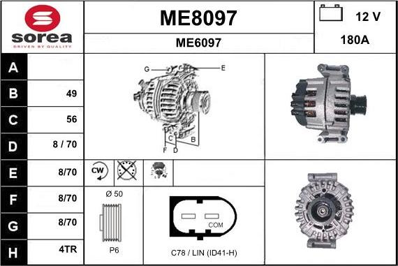 SNRA ME8097 - Генератор vvparts.bg