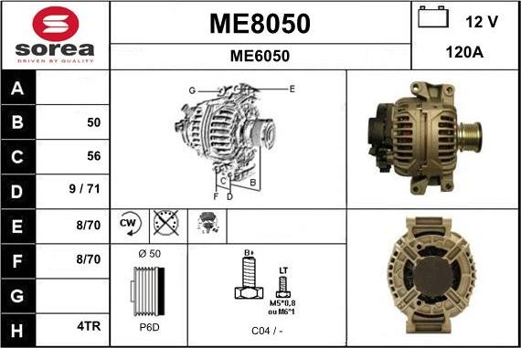 SNRA ME8050 - Генератор vvparts.bg