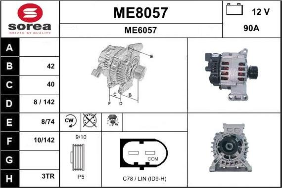 SNRA ME8057 - Генератор vvparts.bg