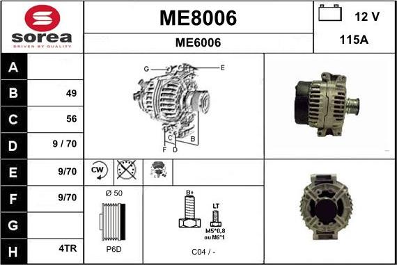 SNRA ME8006 - Генератор vvparts.bg