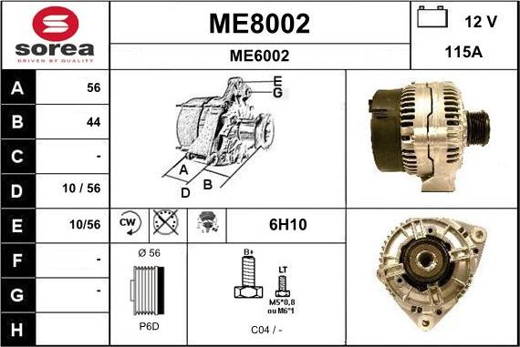 SNRA ME8002 - Генератор vvparts.bg