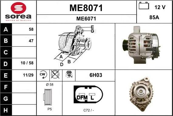 SNRA ME8071 - Генератор vvparts.bg