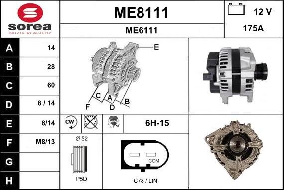 SNRA ME8111 - Генератор vvparts.bg