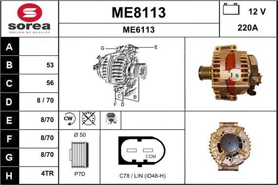 SNRA ME8113 - Генератор vvparts.bg