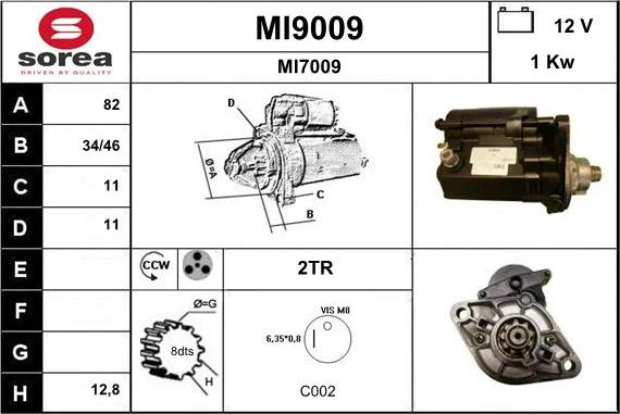 SNRA MI9009 - Стартер vvparts.bg