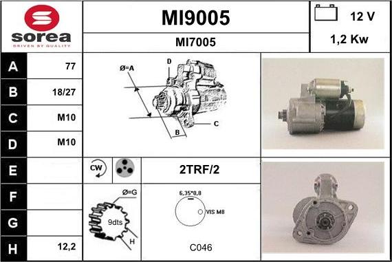 SNRA MI9005 - Стартер vvparts.bg