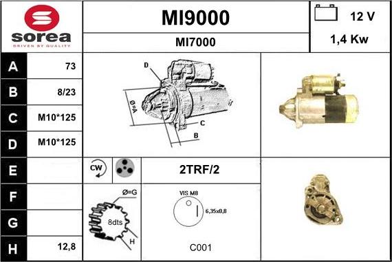 SNRA MI9000 - Стартер vvparts.bg