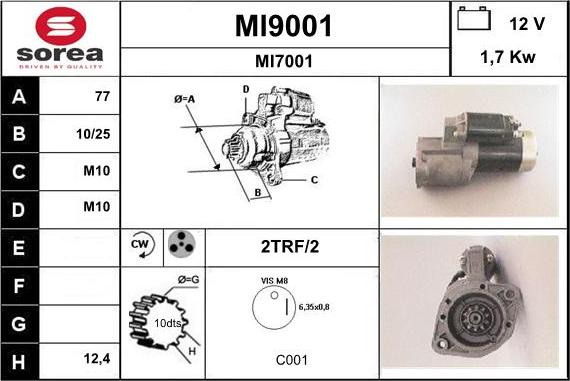 SNRA MI9001 - Стартер vvparts.bg