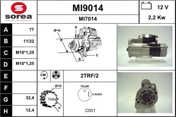 SNRA MI9014 - Стартер vvparts.bg