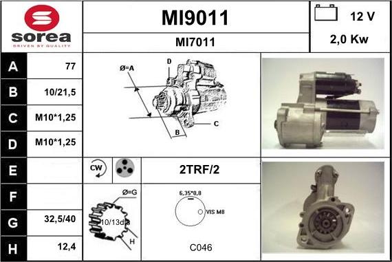 SNRA MI9011 - Стартер vvparts.bg