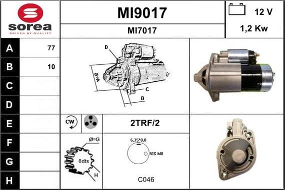 SNRA MI9017 - Стартер vvparts.bg