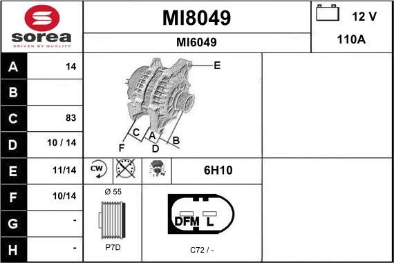 SNRA MI8049 - Генератор vvparts.bg