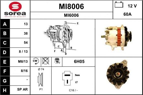 SNRA MI8006 - Генератор vvparts.bg