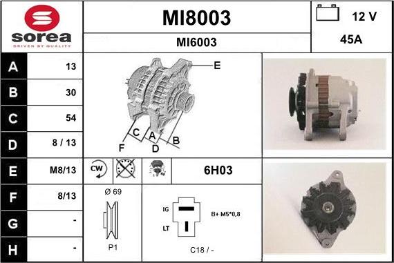 SNRA MI8003 - Генератор vvparts.bg