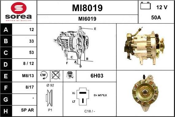 SNRA MI8019 - Генератор vvparts.bg