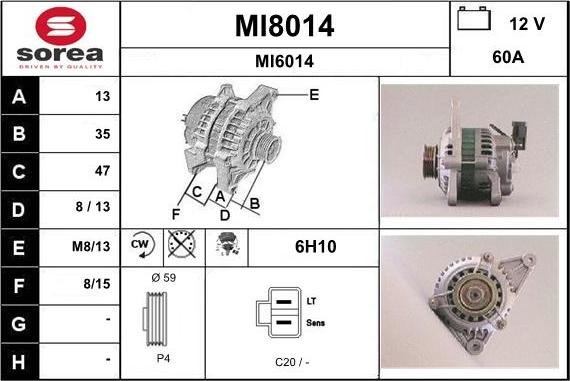 SNRA MI8014 - Генератор vvparts.bg