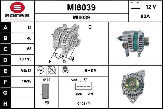 SNRA MI8039 - Генератор vvparts.bg