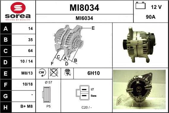 SNRA MI8034 - Генератор vvparts.bg