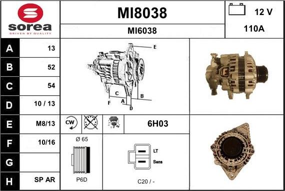 SNRA MI8038 - Генератор vvparts.bg