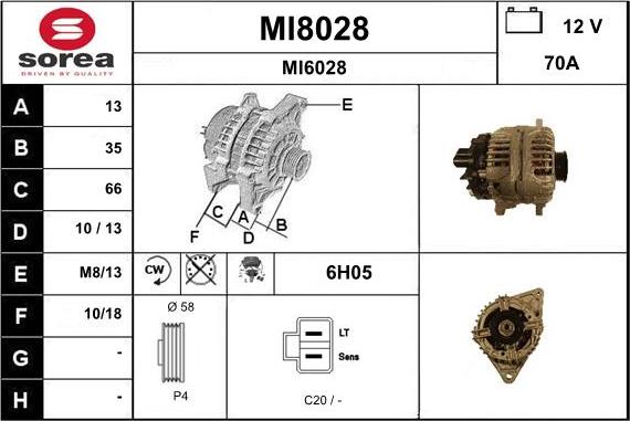 SNRA MI8028 - Генератор vvparts.bg