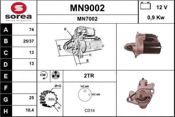 SNRA MN9002 - Стартер vvparts.bg