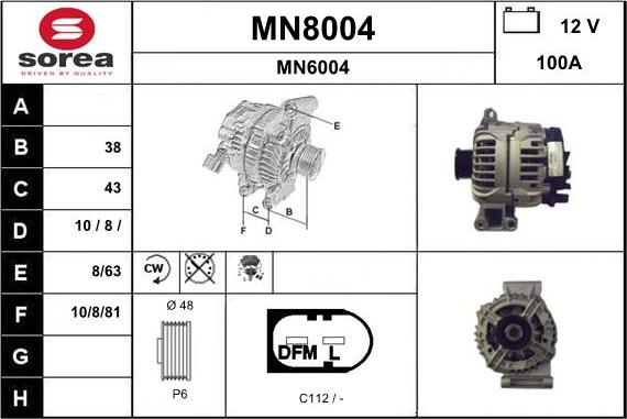 SNRA MN8004 - Генератор vvparts.bg