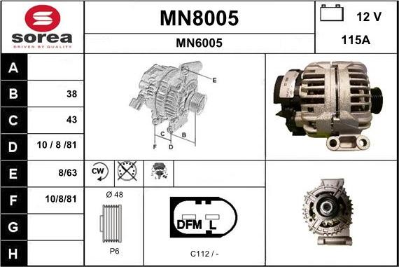 SNRA MN8005 - Генератор vvparts.bg